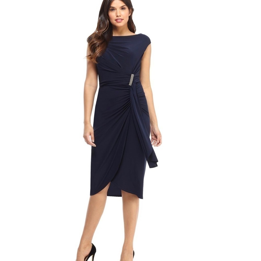 London Times Jersey Midi-length Dress